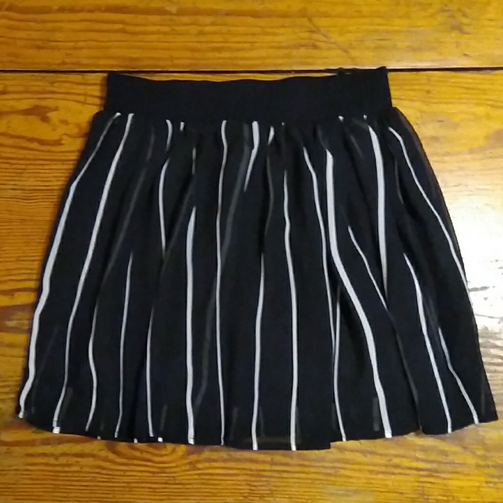 Black and White Striped Skirt